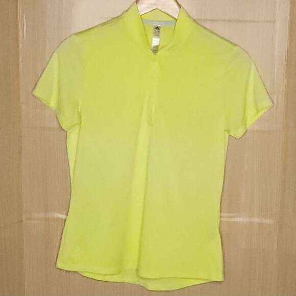 Adidas Neon Yellow Short Sleeve Polo Small